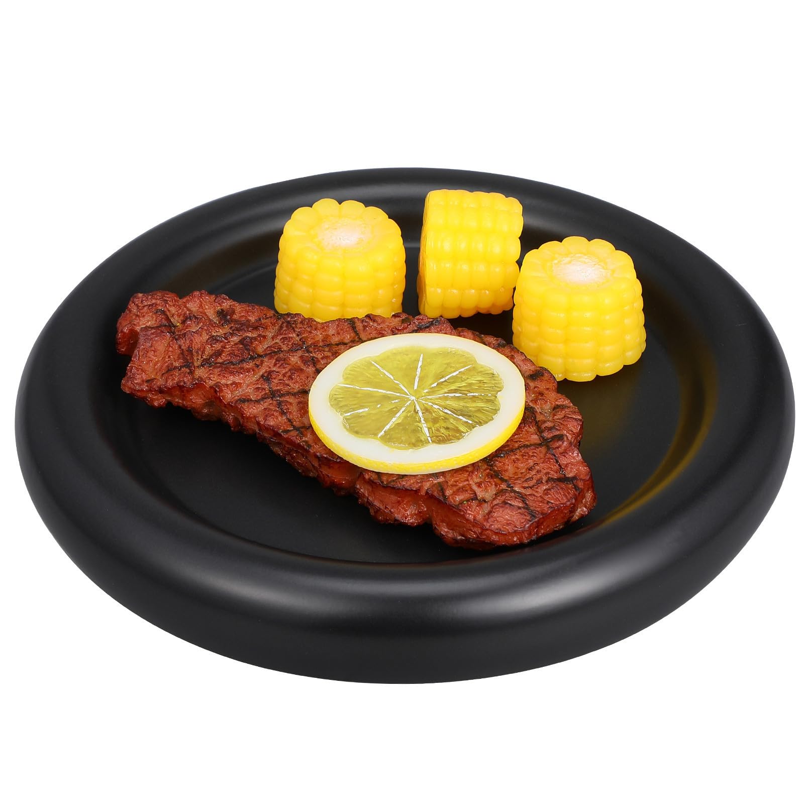 DECHOUS Platos de Ensalada de Cerámica Borde Elevado y Diseño Único, Fáciles de Limpiar, Ideales para Cenas Formales y Ocasiones Obsequios, Color Negro
