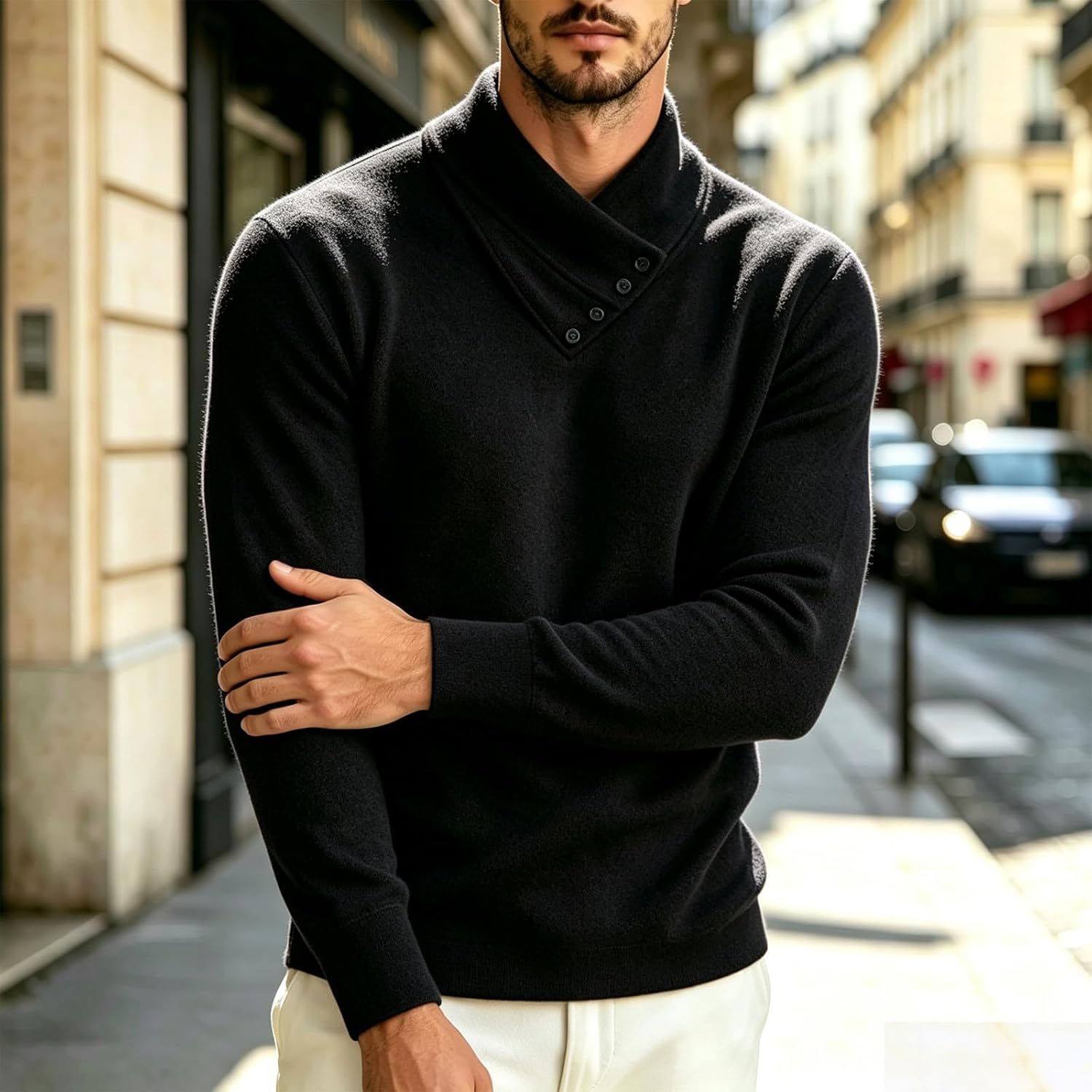 Men's Thermal Fleece Turtleneck Long Sleeve Shirt
