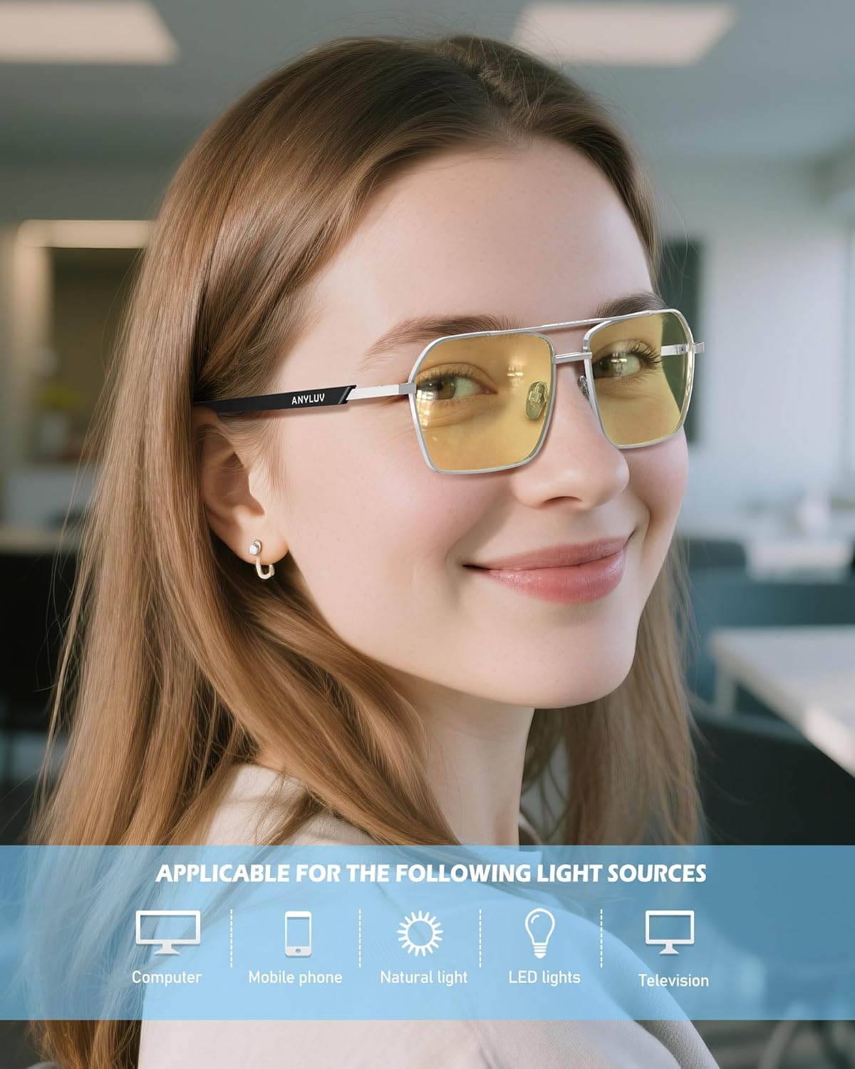 ANYLUV Blue Light Glasses Men/Women, Blue Light Blocking Glasses, Computer Screen Blocker Eyes Protection Glasses - Image 2