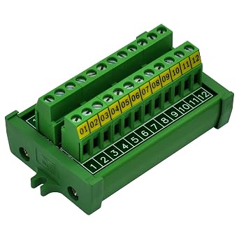 Screw Mount 24A/400V 12 Position Screw Terminal Block Distribution Module