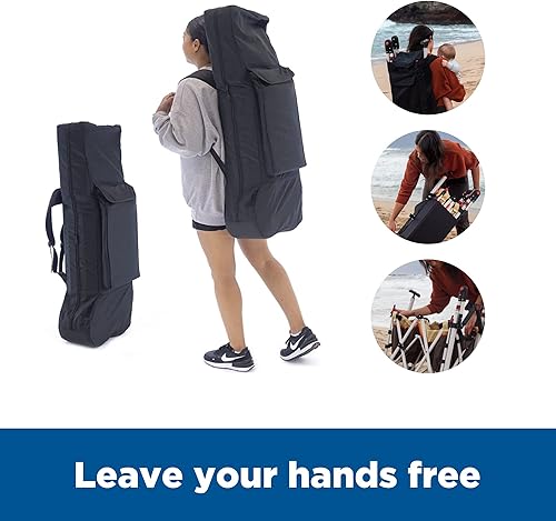 Miniatura 7 de Cochecito creativo para exteriores, capacidad de peso de 150 libras, carrito plegable con toldo, serie plateada Plus, playa, parque, jardín y portón