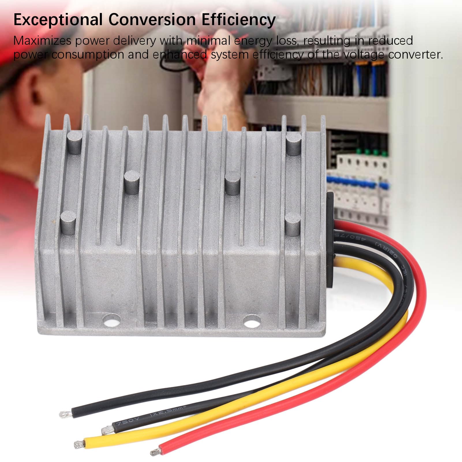 Wakects Nieizolowany Regulator Napięcia DC 560 W, Przetwornica Napięcia z Odlewanego Ciśnieniowo Aluminium 24 V 18 36 V do 28 20 A, Uszczelniony Radiator IP67 do Pojazdów Oświetlenie LED Systemy