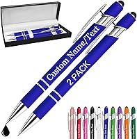 Vista 48 de Bolígrafos personalizados con nombre, paquete de 10 bolígrafos personalizados de oro rosa, bolígrafo de tinta negra grabada a granel con puntas