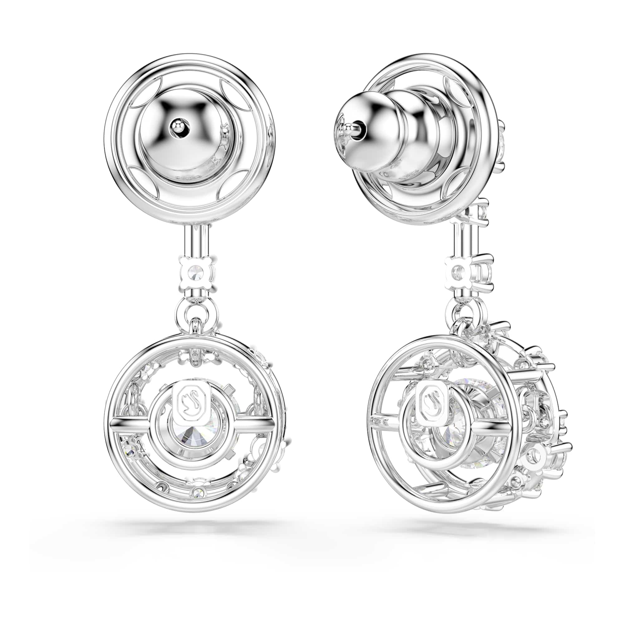 Swarovski Constella Collezione, Taglio rotondo, Pietra danzante, Bianco, Placcato rodio