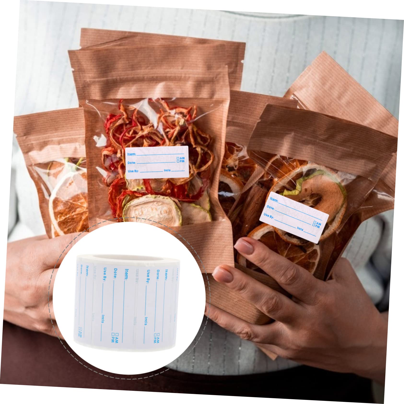 10rotoli Etichette Adesive Scrivibili Per Alimenti Data e Preparazione Utilizzo Facile Per Barattoli e Contenitori Pratiche Residui