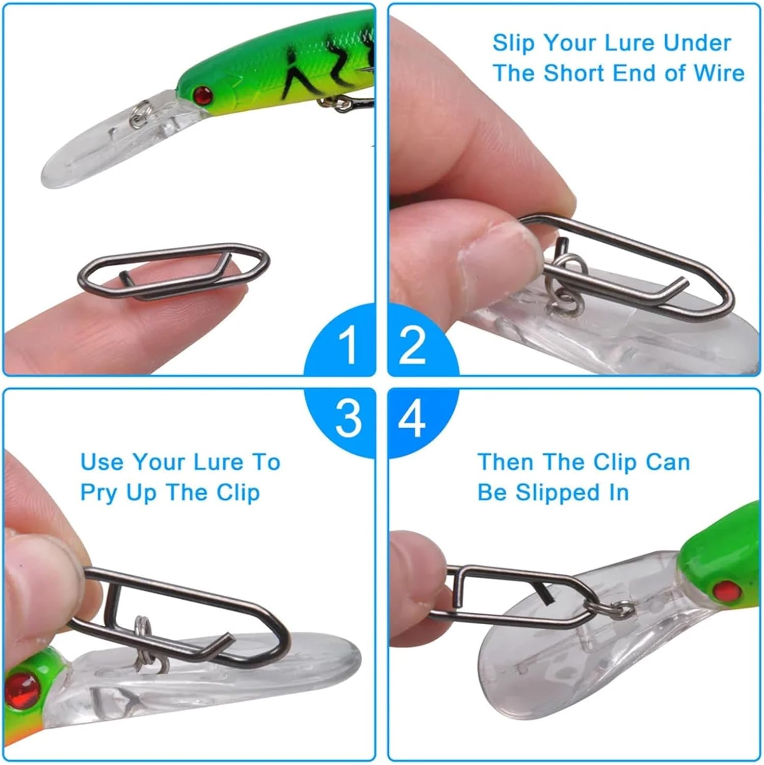 Snap Swivels 120Pcs Speed Clips for Fishing Lures Power Quick Change Fast Link Bait Clip Snap Connector