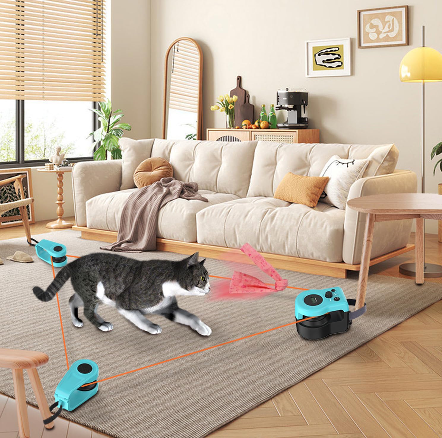 Catnamic，catnamic Toy，katzenspielzeug Fangen，automatisches Katzenspielzeug，Auto- Und Manuellen Modi,einstellbare Geschwindigkeit,USB Wiederaufladbarer-a