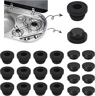 12 gomas para cacerolas y 8 tapones de goma, patas de goma oxidada, pasacables de goma protectora para hornillos de autocaravanas compatibles con barras de 5 mm de Smev