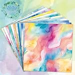 Konsait 24 Sheets Flower Scrapbook Paper 12x12 Watercolor Pattern Paper Double Sided Floral Cardstock Craft Papers for Card Making Kit Origami Papers Romantic Scrapbook Supplies