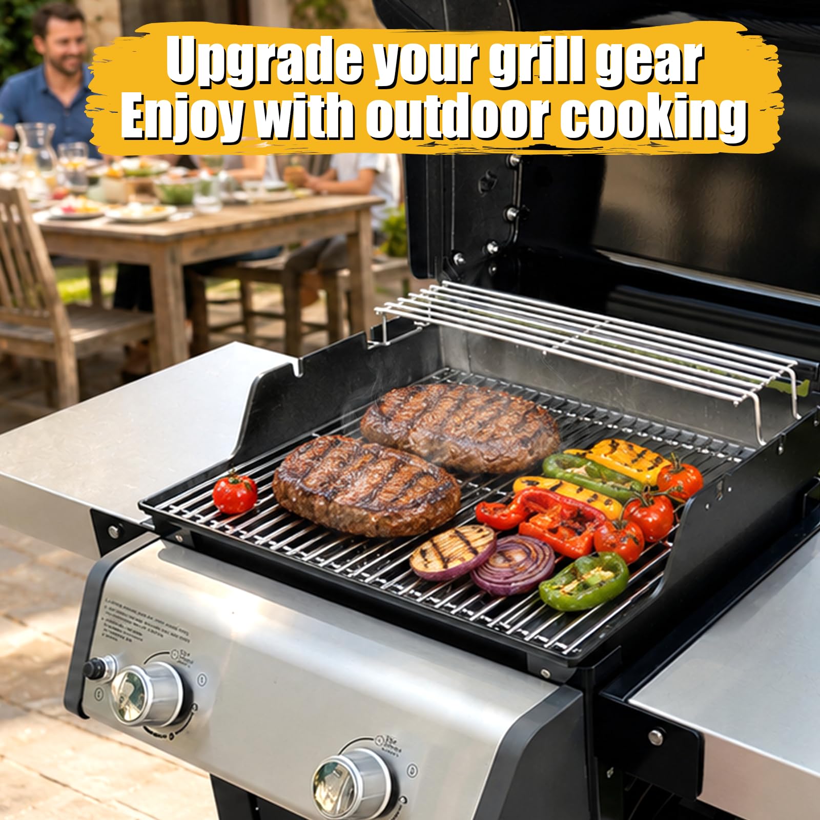 GFTIME Edelstahl Grillrost 44,5x26cm für Weber Spirit 200 Serie E210/220 S210/220 Gas Grills