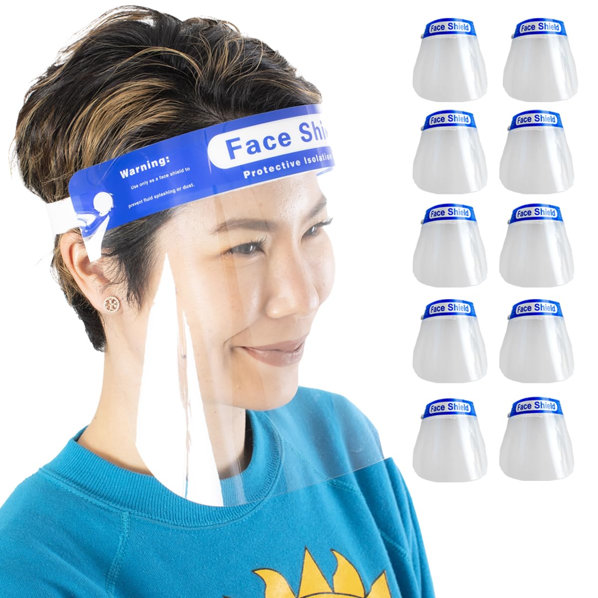 Amazon | [CREEKS] フェイスシールド 10SET【薬剤師監修】 フェース