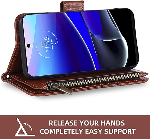 Miniatura 4 de Asuwish Funda para teléfono Motorola Moto G Stylus 5G 2022 con protector de pantalla de vidrio templado y tarjetero de cuero con diseño de flores,