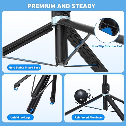 Miniatura 6 de Trípode para teléfono Selfie Stick 70" 70.1 in extensible 3 en 1 trípode de viaje con control remoto inalámbrico desmontable y soporte para teléfono