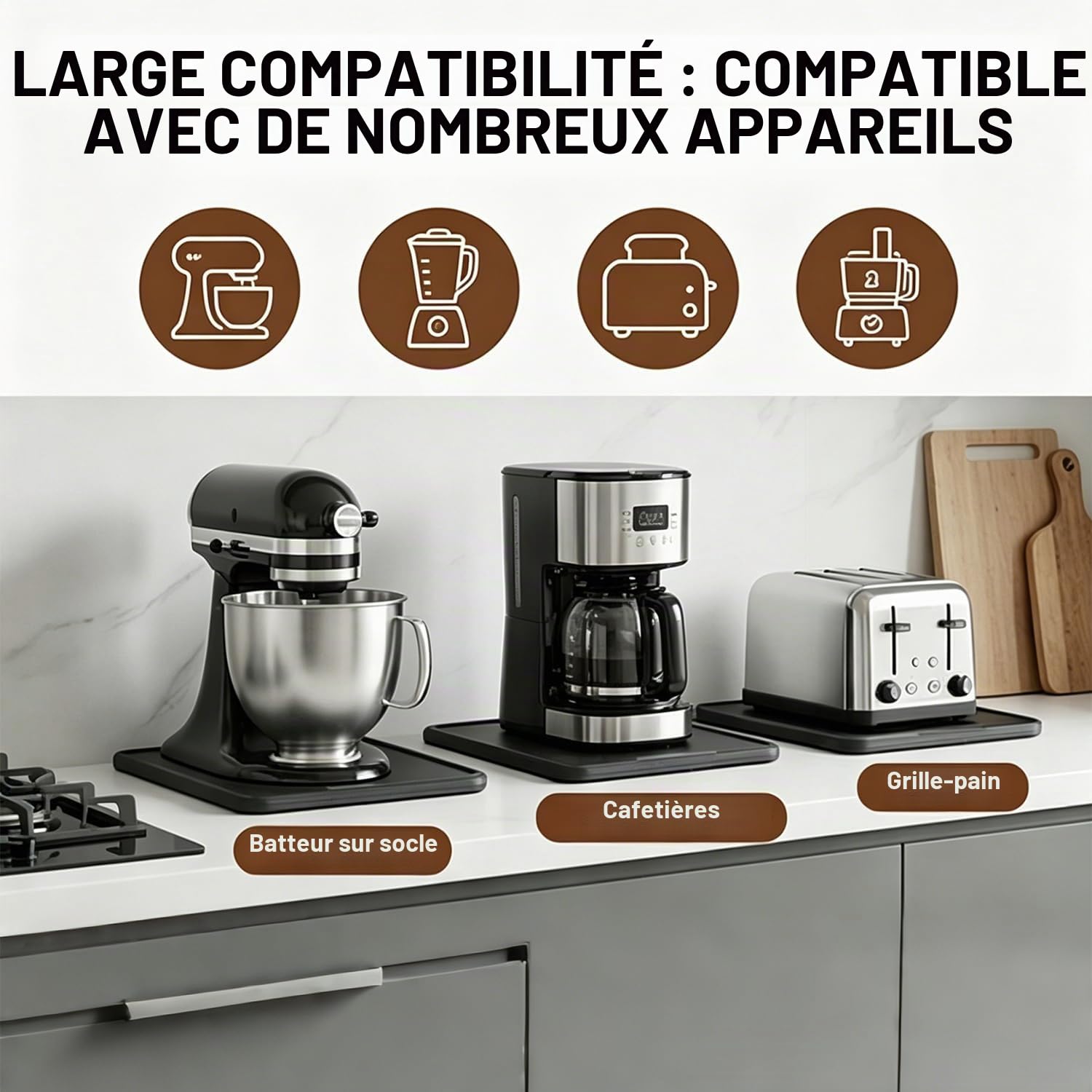 Plateau Coulissant Accessoire de Rangement pour Ustensiles de Cuisine et Électroménager