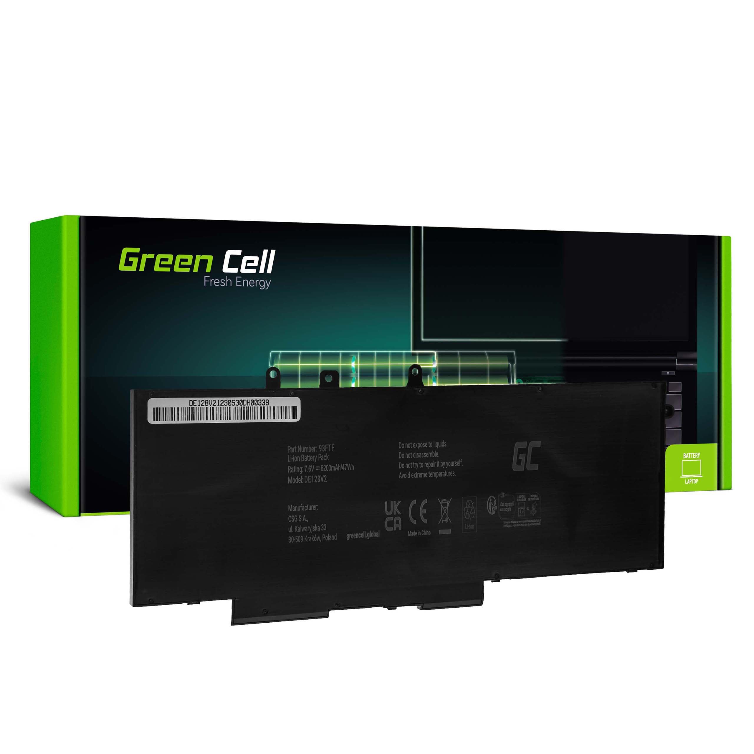 Green Cell Laptop Akku für Dell Latitude 5280 5290 5480 5490 5491 5495 5580 5590 5591 Precision 3520 3530 / 93FTF GJKNX 451-BBZG 083XPC (6000 mAh, 7.4-7.6V)