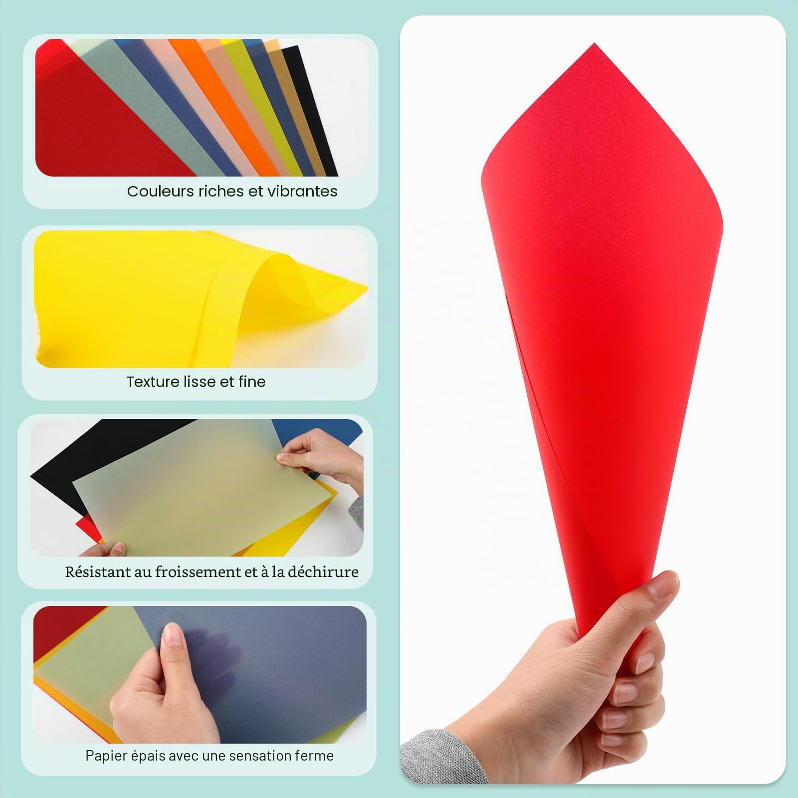 24 feuilles de papier calque coloré A4 – papier vitrail de qualité pour travaux manuels, lanternes, impression, dessins, scrapbooking et projets créatifs pour enfants.