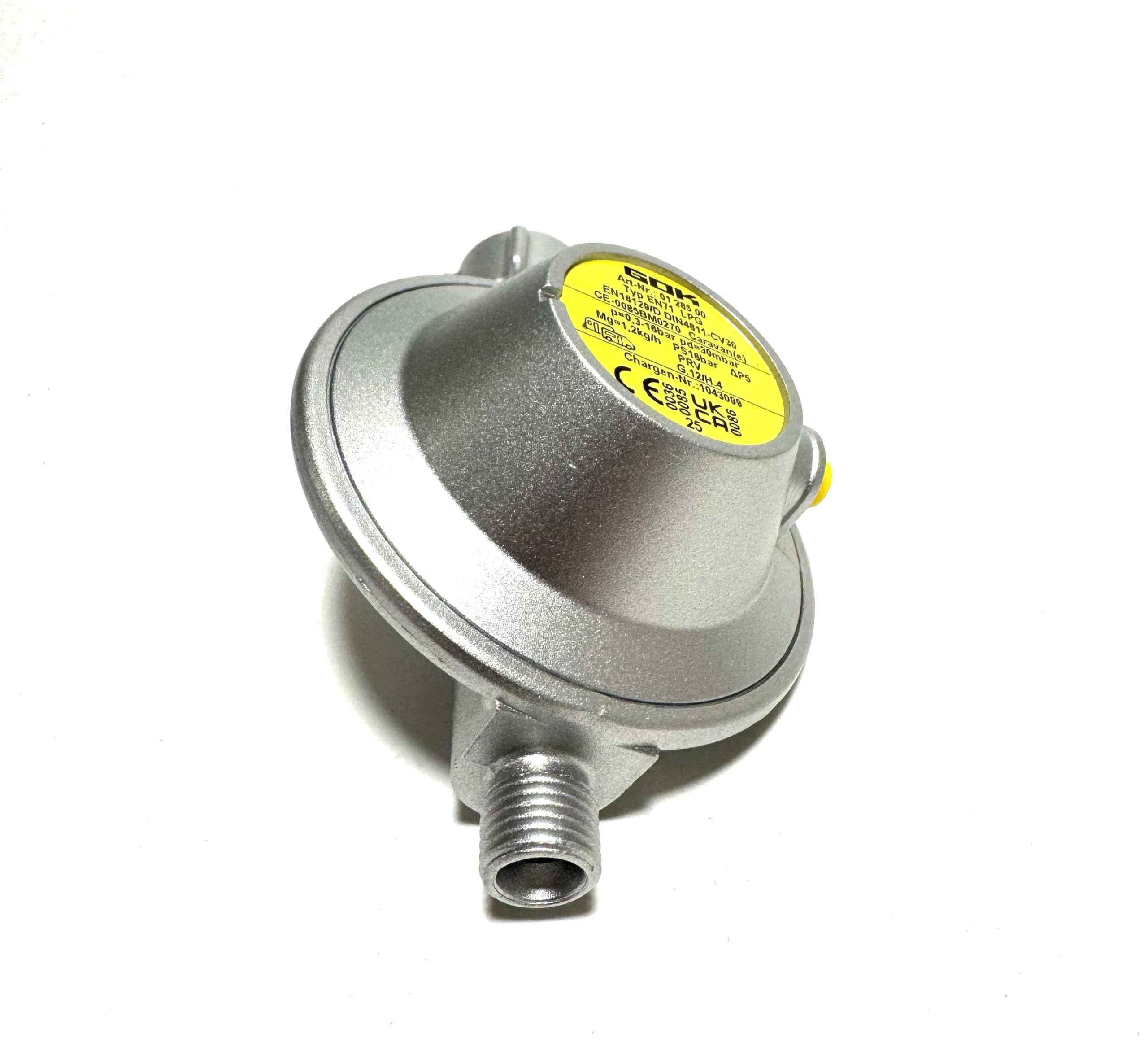 Regulador de gas LPG-Megastore 1,2 kg/h para autocaravana y caravana 30 mbar + manguera de 40 cm. Conector de regulador de gas para caravana compatible con 8 y 10 mm