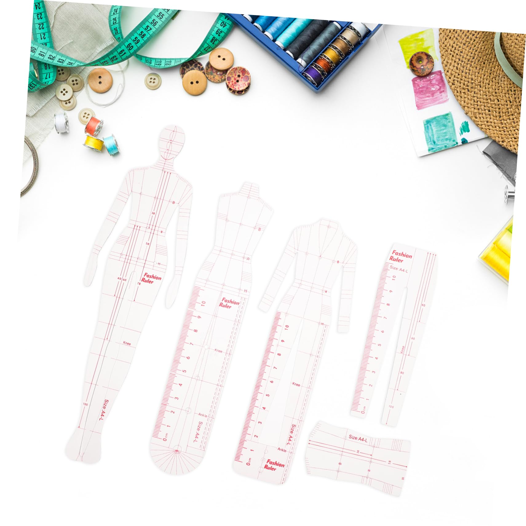 Operitacx 3juegos Regla Francesa Para Mujeres Plantilla De Medición De Moda Herramienta De Costura Ruler De Diseño De Ropa Práctico y Para Sastrería Profesional y Hobby