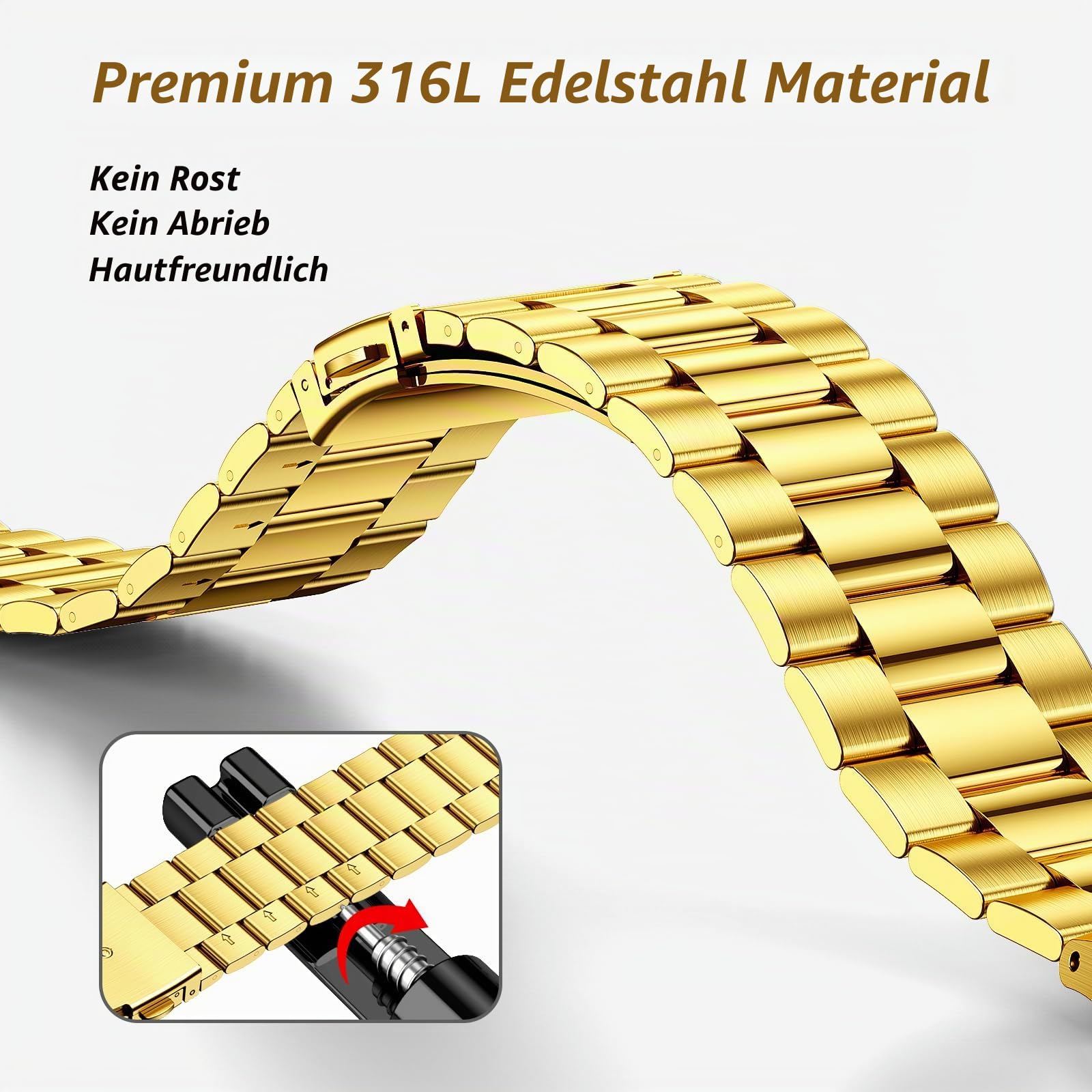 SUPLINK Metallgehäuse mit Band Kompatibel Samsung Galaxy Watch 5 Pro Armband 45mm/ Watch 6/ Watch 5/ Galaxy Watch 4 Armband 44mm, Edelstahl Schutzhülle Armband Männer