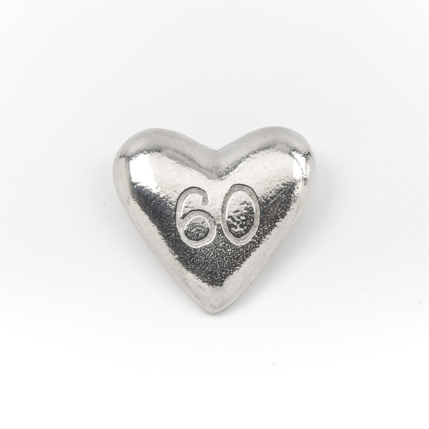 Metal Planet Ltd 60 - pewter mini heart shaped pocket token, gift