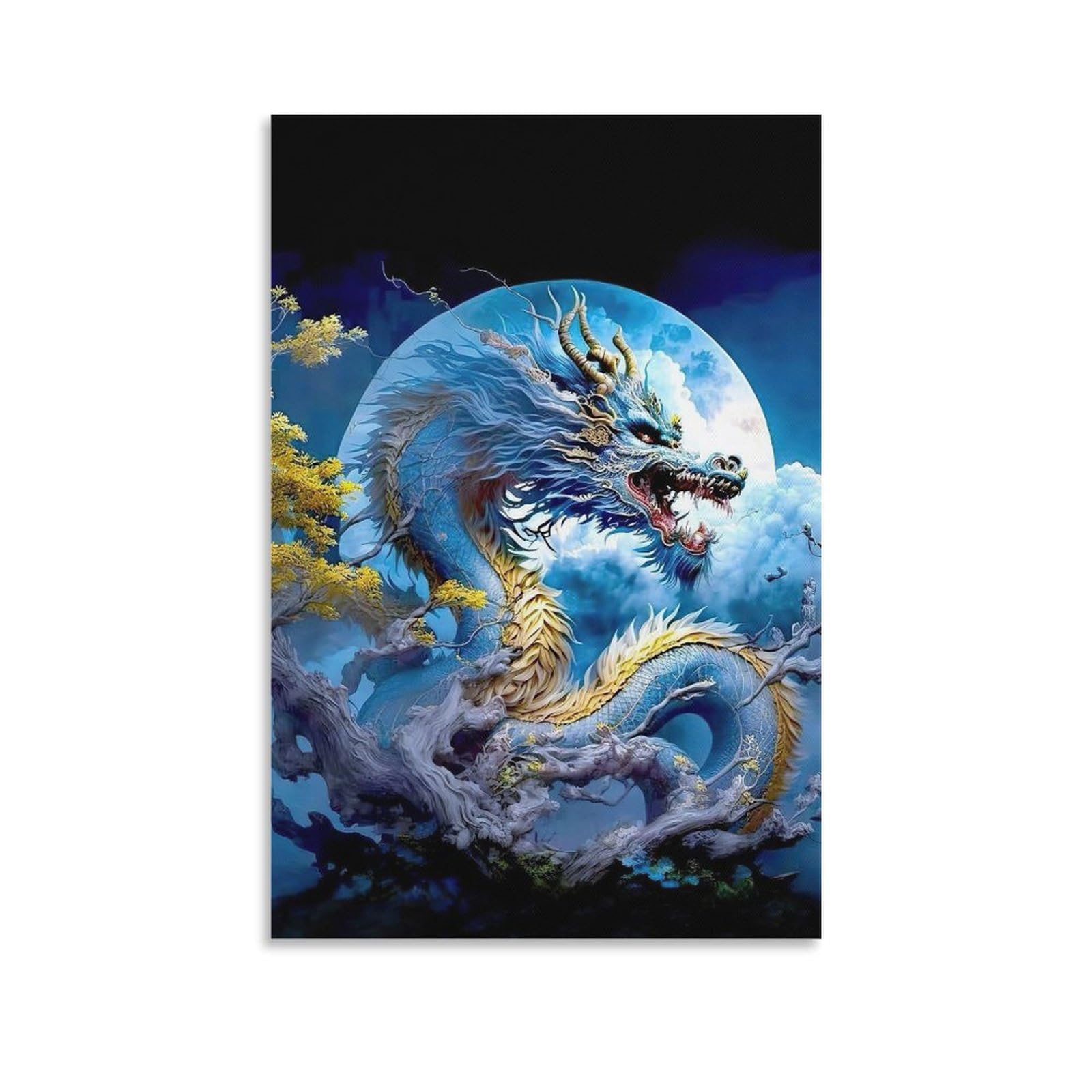 Amazon.co.jp: 中国龍 中国風 古代の神々と獣 青龍 ピンク ポスター
