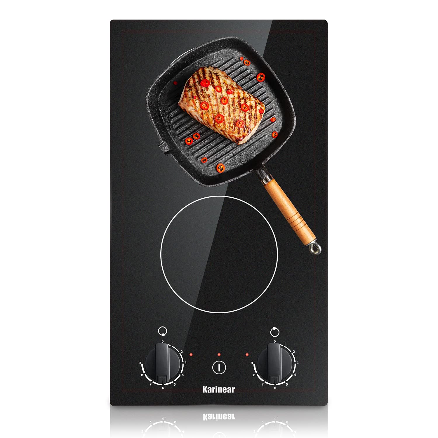 Buy Induction Hob, Karinear 30CM 2 Zones Electric Cooktop with Auto