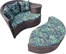 Poltrona Dupla Chaise Área Externa Jardim Varanda Sintética