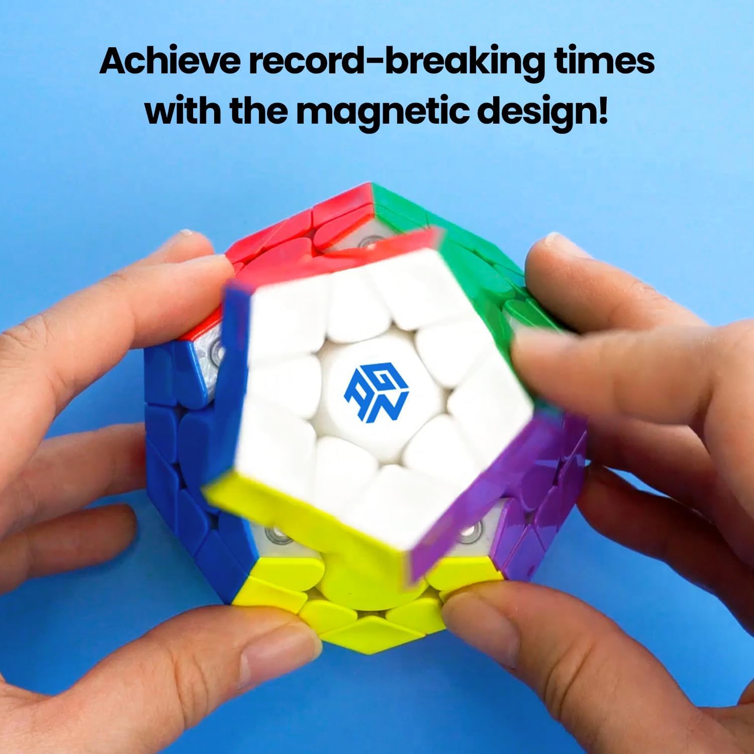Bukefuno Megaminx MagLev UV V2 Speed Magic Cube Puzzle 120 magneti Megaminx Pentagonal Speed Cube magnetico senza adesivo rivestimento UV Base nera