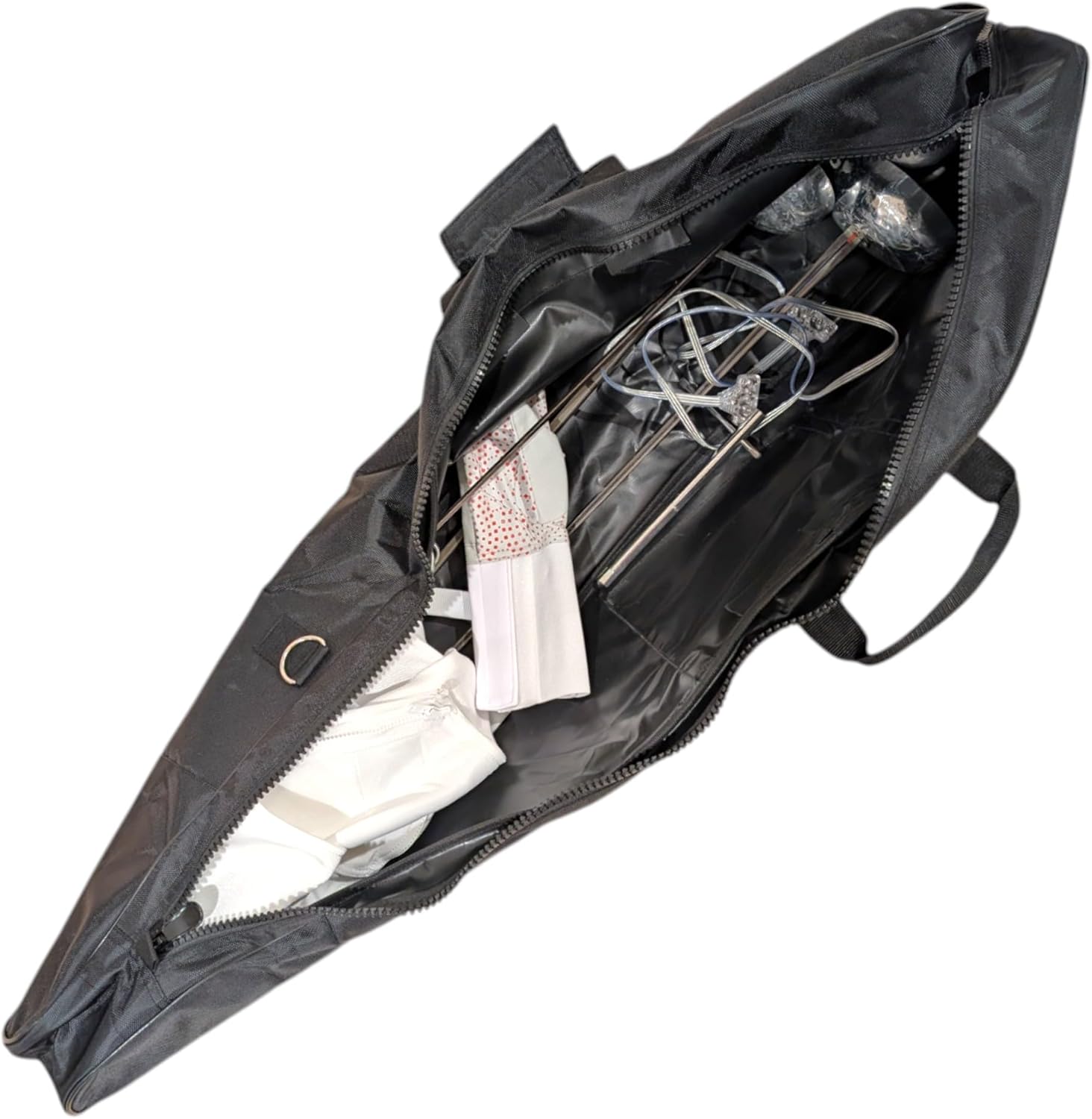 Single Compartment Fencing Bag, Carry Sports Equipment Bag for Foil Epee and Saber, Junior Bag with Shoulder Strap, Double Side Pockets