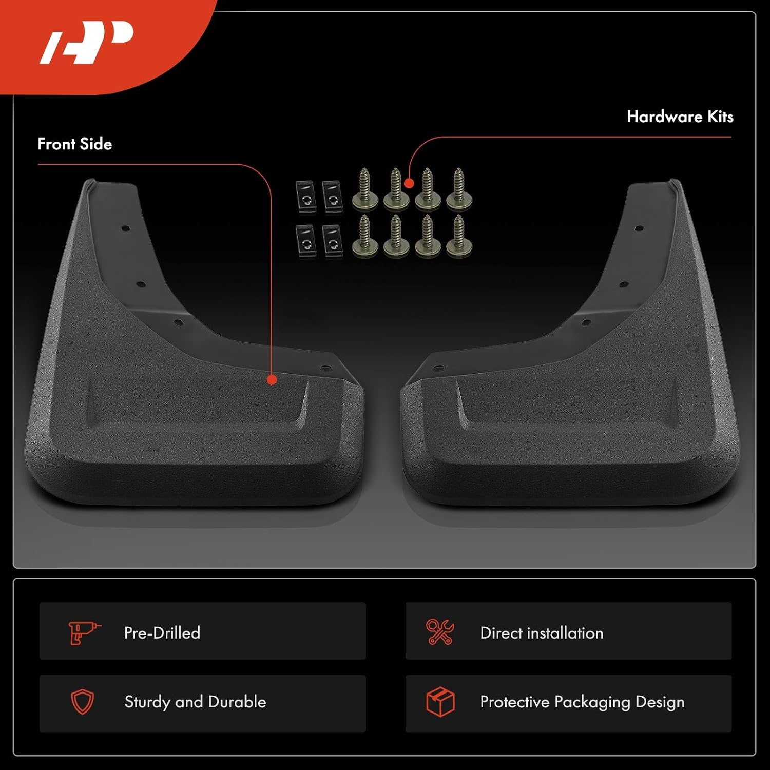A-Premium Mud Flaps Compatible with Ram 1500 TRX 2021-2023, No Drilling Required Mud Guards with Hardware Accessories, Set of 2 Front Side