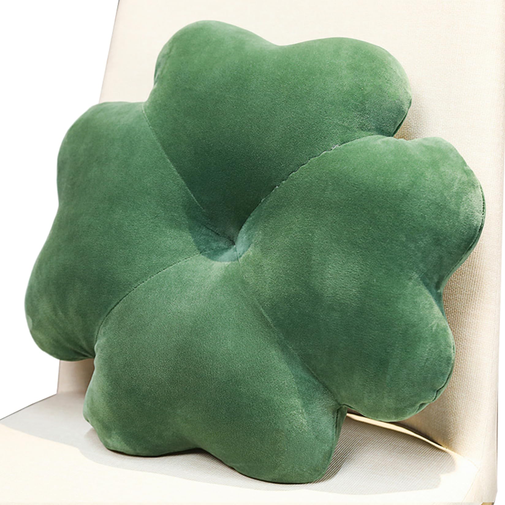 Oreiller en forme de feuille trèfle peluche douce pour canapé 40x40cm