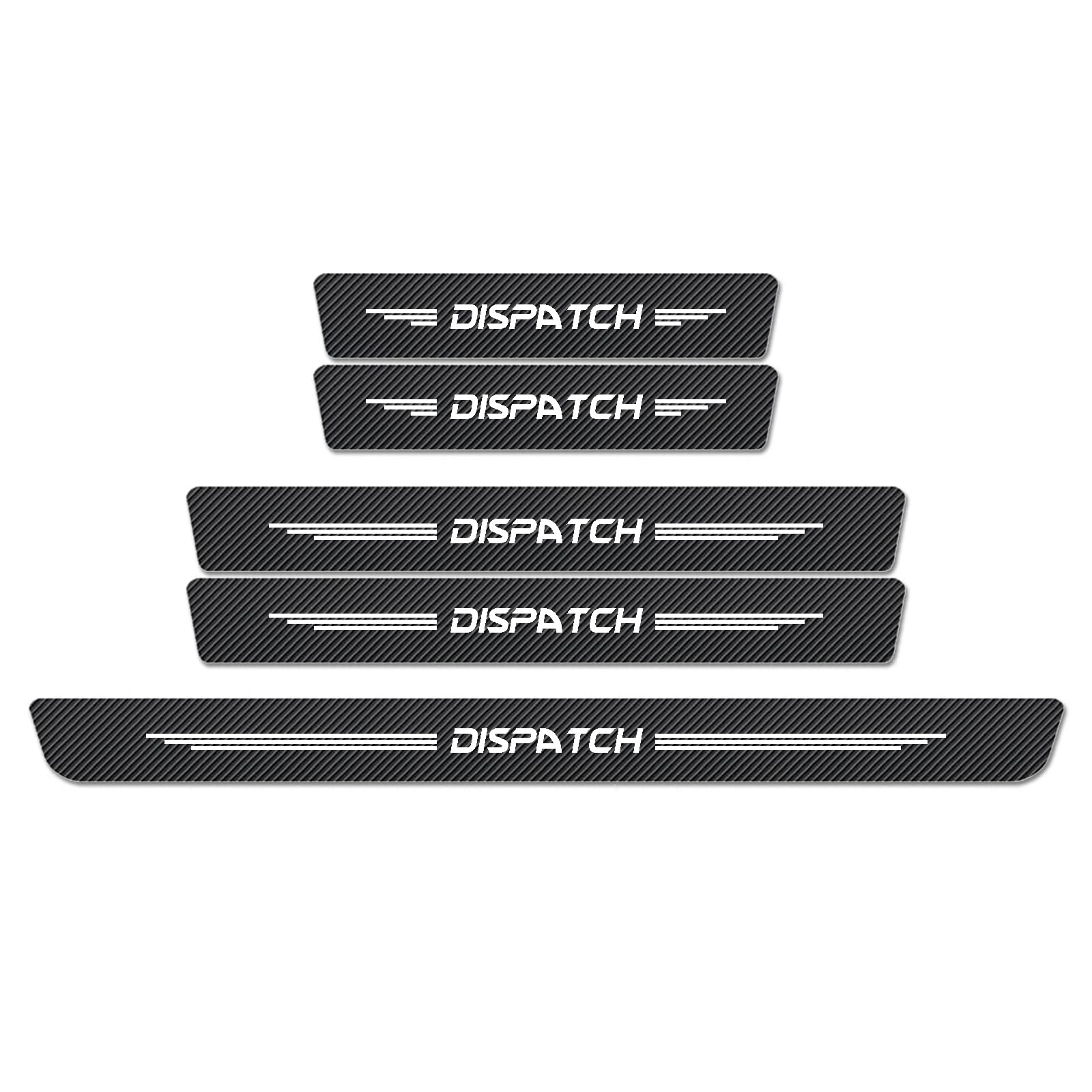WXH97F Car Door Sill Protector for Citroen Dispatch, 5Pcs Carbon Fiber Texture Scuff Plate Guard, Anti-Scratch Kick Plate Entry Cover, Waterproof Wear-Resistant Trim