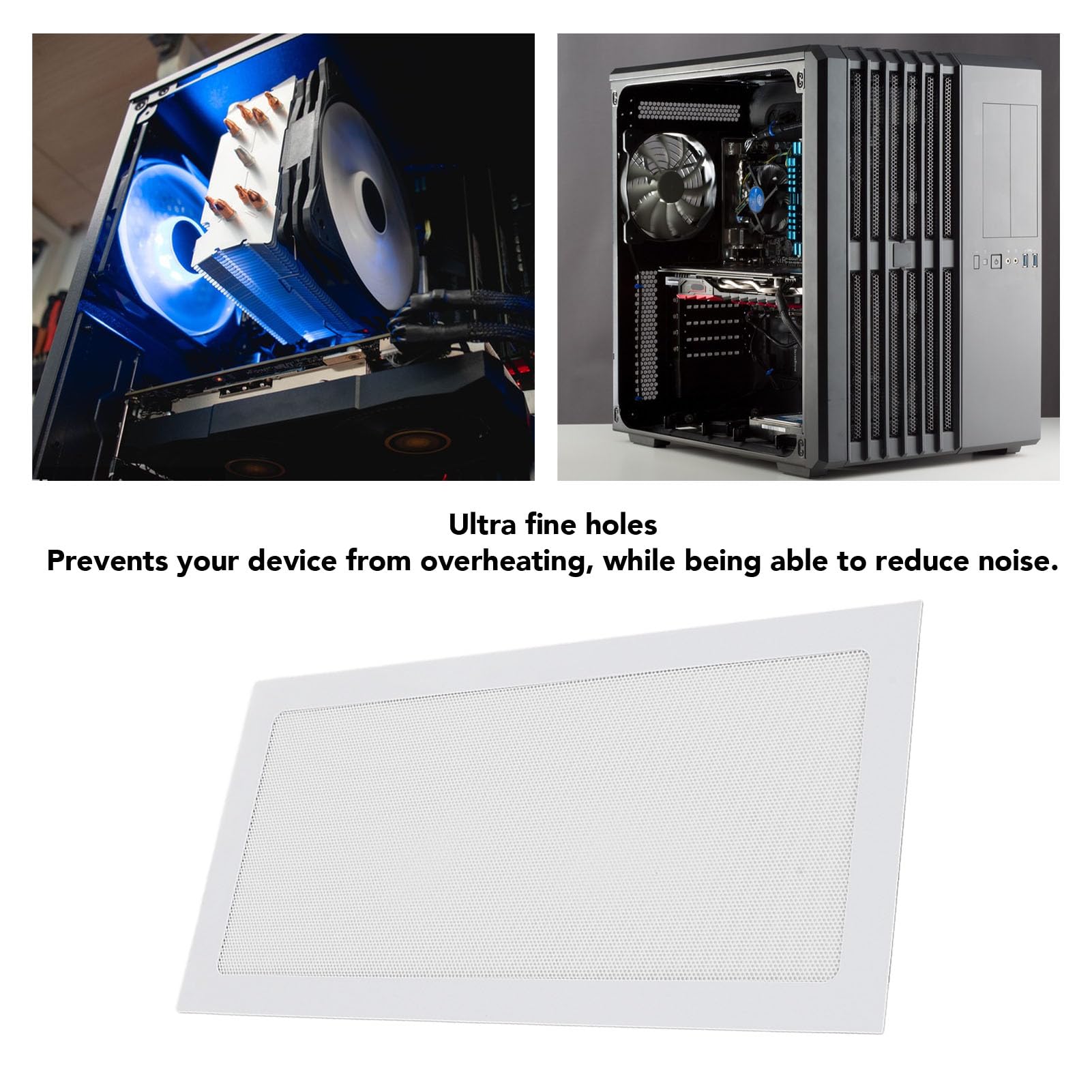Lot de 2 Filtres Anti-poussière en PVC pour Boîtier PC 140 X 280 Mm, Couvercle de Filtre en Anti-poussière, Montage par Aspiration Magnétique, Filtre Anti-poussière pour