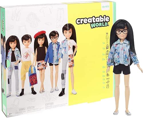 Creatable World Deluxe Character Kit Customizable Doll, Black Straight Hair