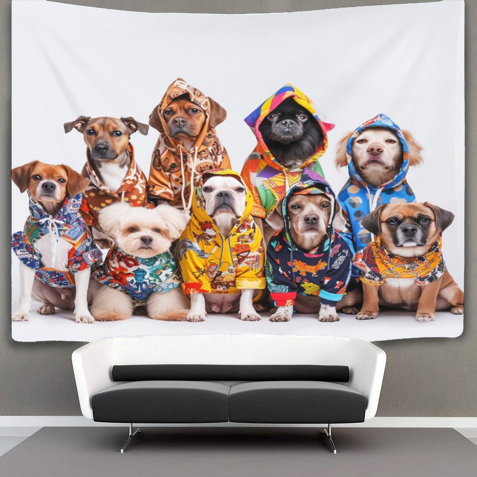 kaiyun Cartoon Animals Tapestry Cute Dog Wall Hanging Tapestries for Bedroom Living Room Apartment Dorm Decorations Wall Art Decor 150cmx200cm