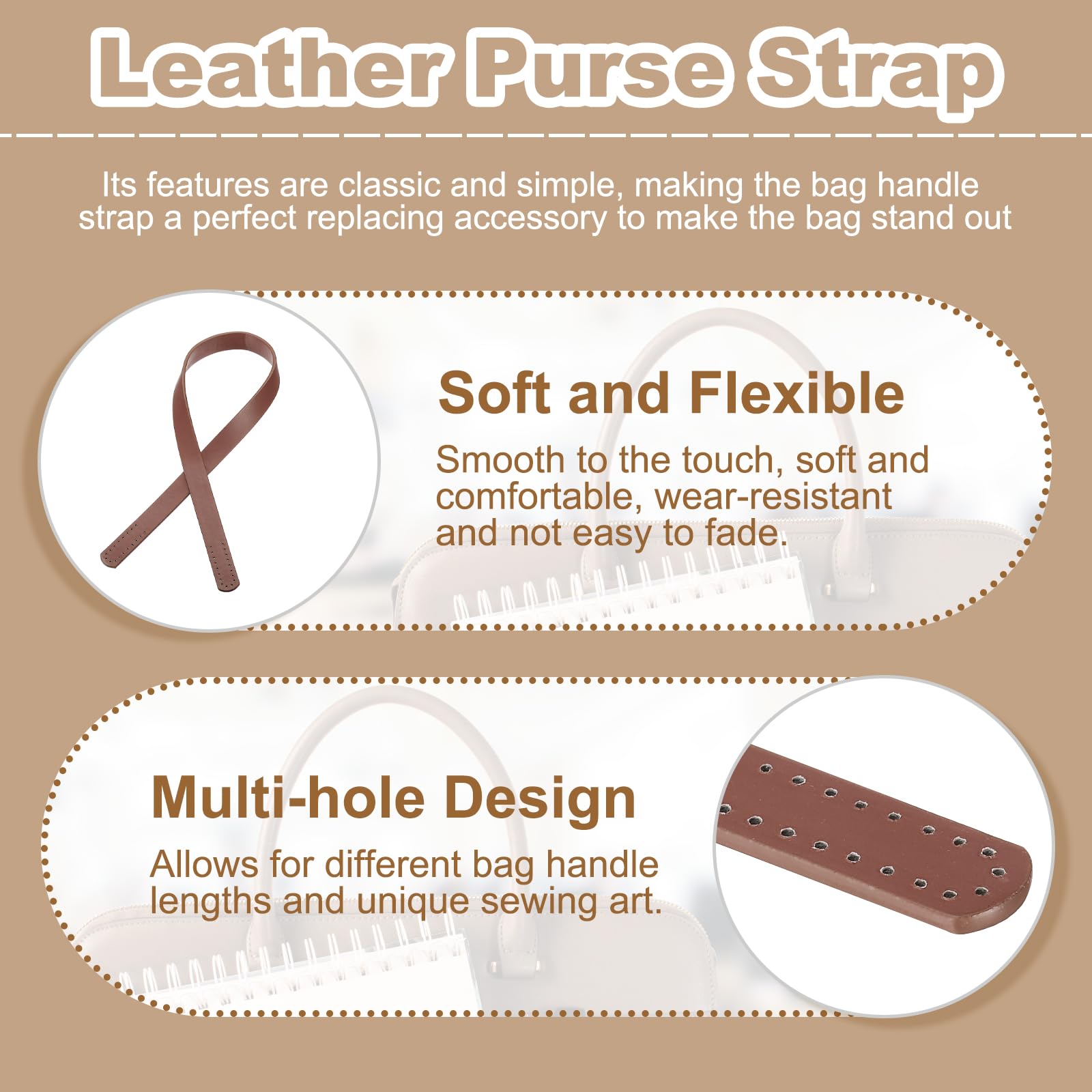 PATIKIL Leather Bag Handle Strap - Image 3