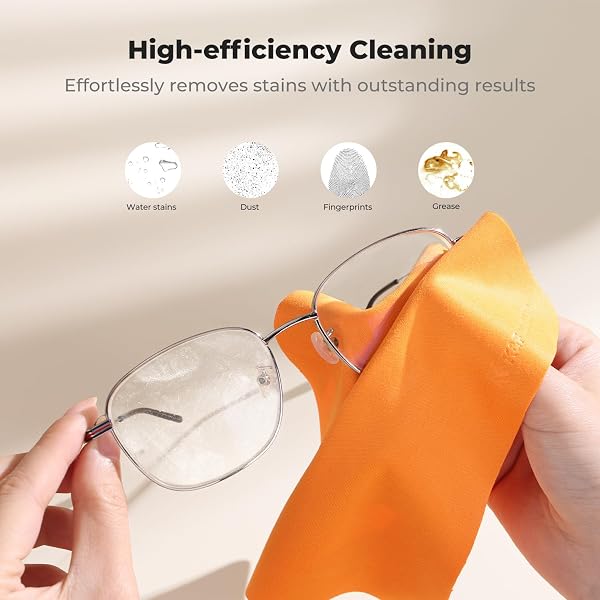 K&F CONCEPT Microfiber Cleaning Cloths, Glasses Cleaning Cloths, Screen Cleaner, Glass Cleaner, Eyeglasses, Camera, VR/AR Headset, Tablet, Lens and Screen, 6 Pack, 6 x 7 inches - 2
