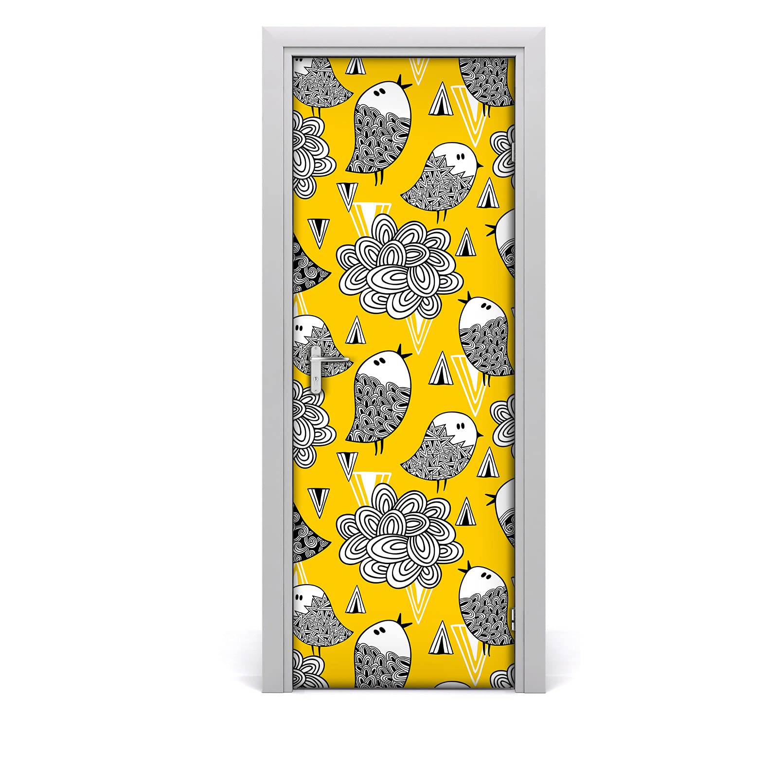 Autocollant de porte 85x200cm imperméable doodle bird large décor