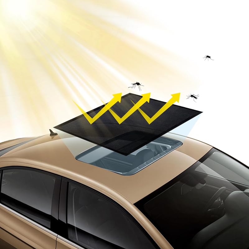 Tela Solar Magnética para Teto Solar Automotivo em Malha de Poliéster Preta RGOAANC 100 x 65 cm