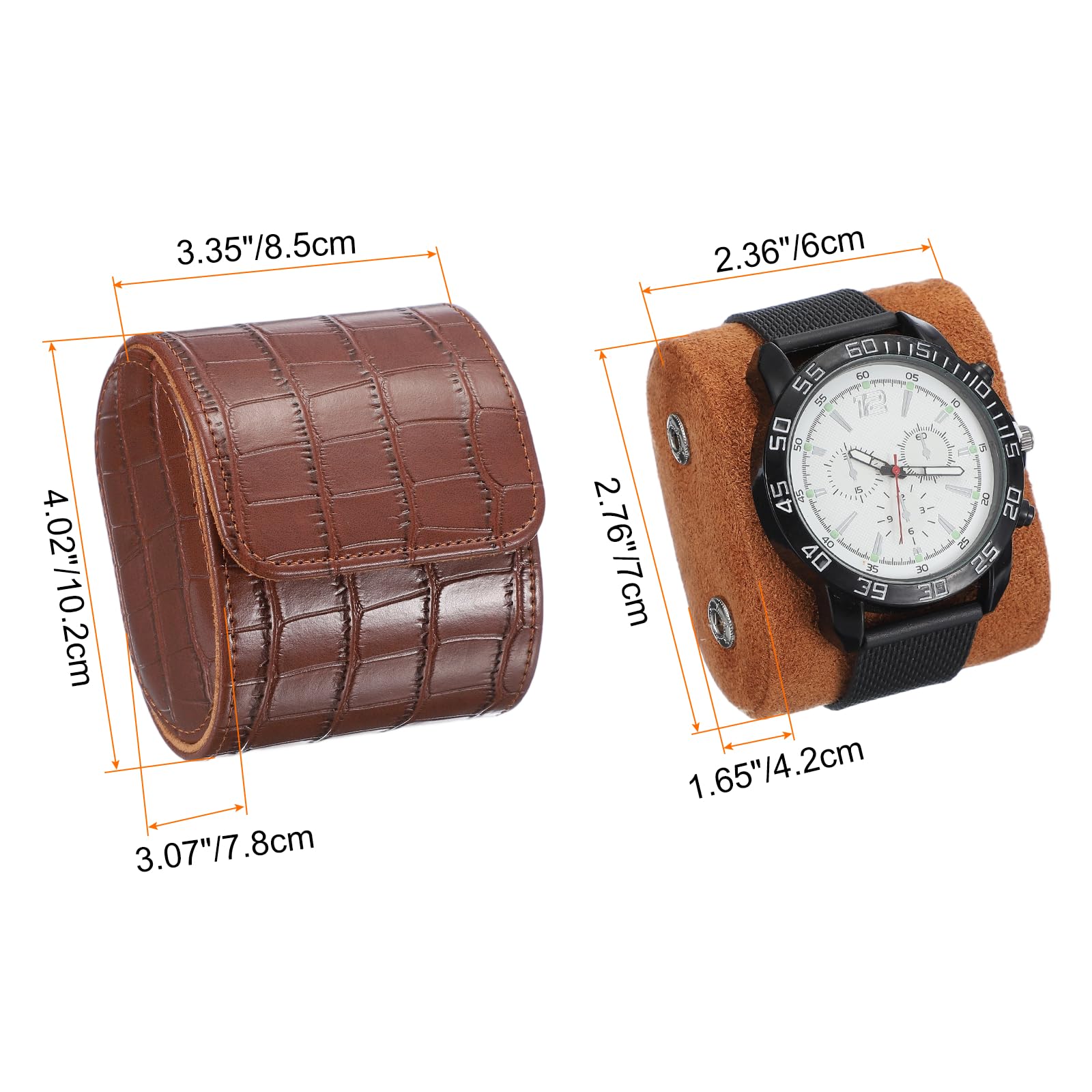 Étui de voyage à roulettes pour montres, en cuir, à un seul compartiment, pour hommes et femmes. Organisateur de rangement avec coussin amovible, idéal pour les voyages et la présentation. Coloris :