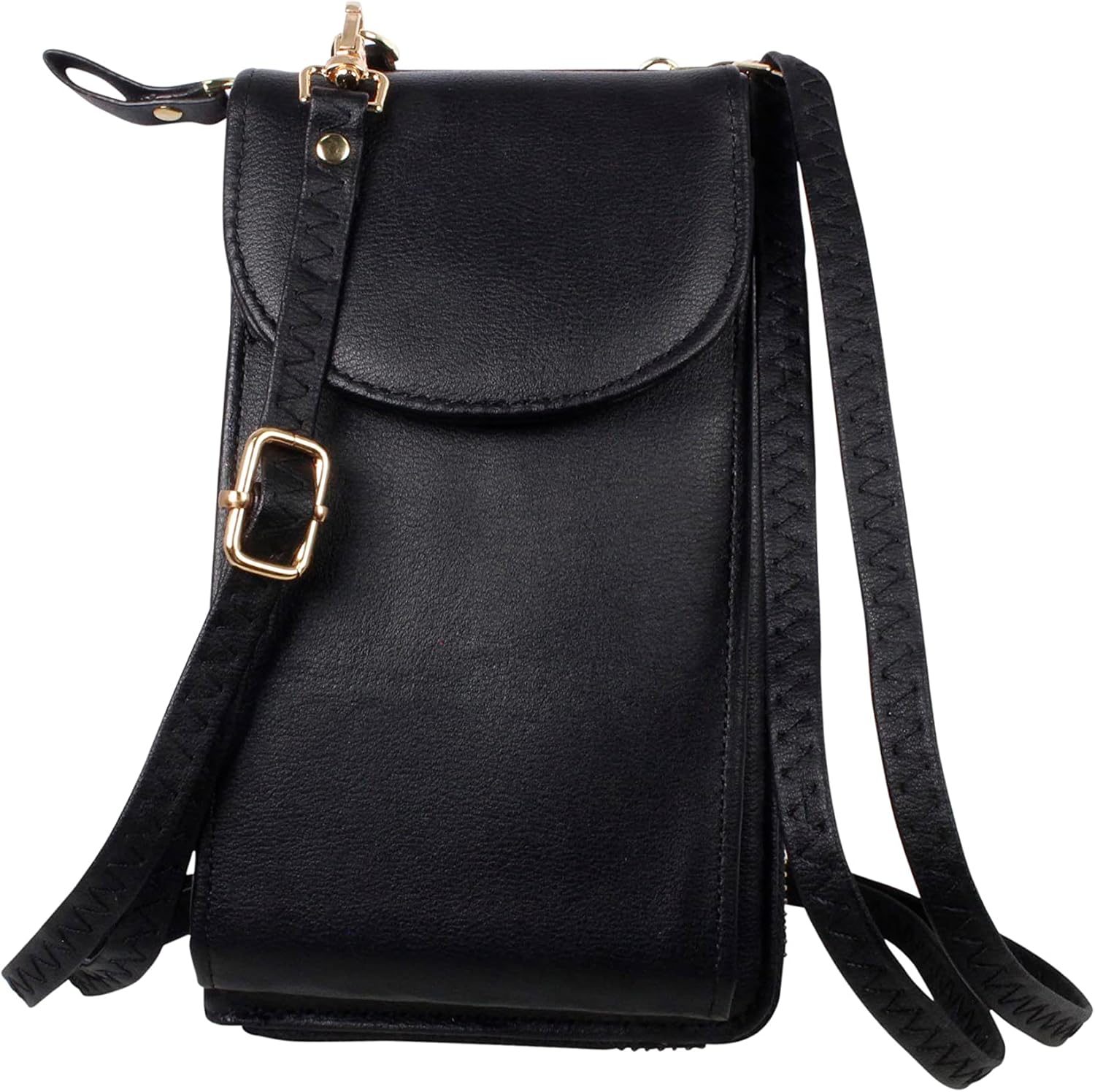 Women's Easy Reader Colorful Watch Matching with Perfect Colorful Wallet which Holds Smartphone, Credit Cards, Cash & Change Organized - ST10385-Black