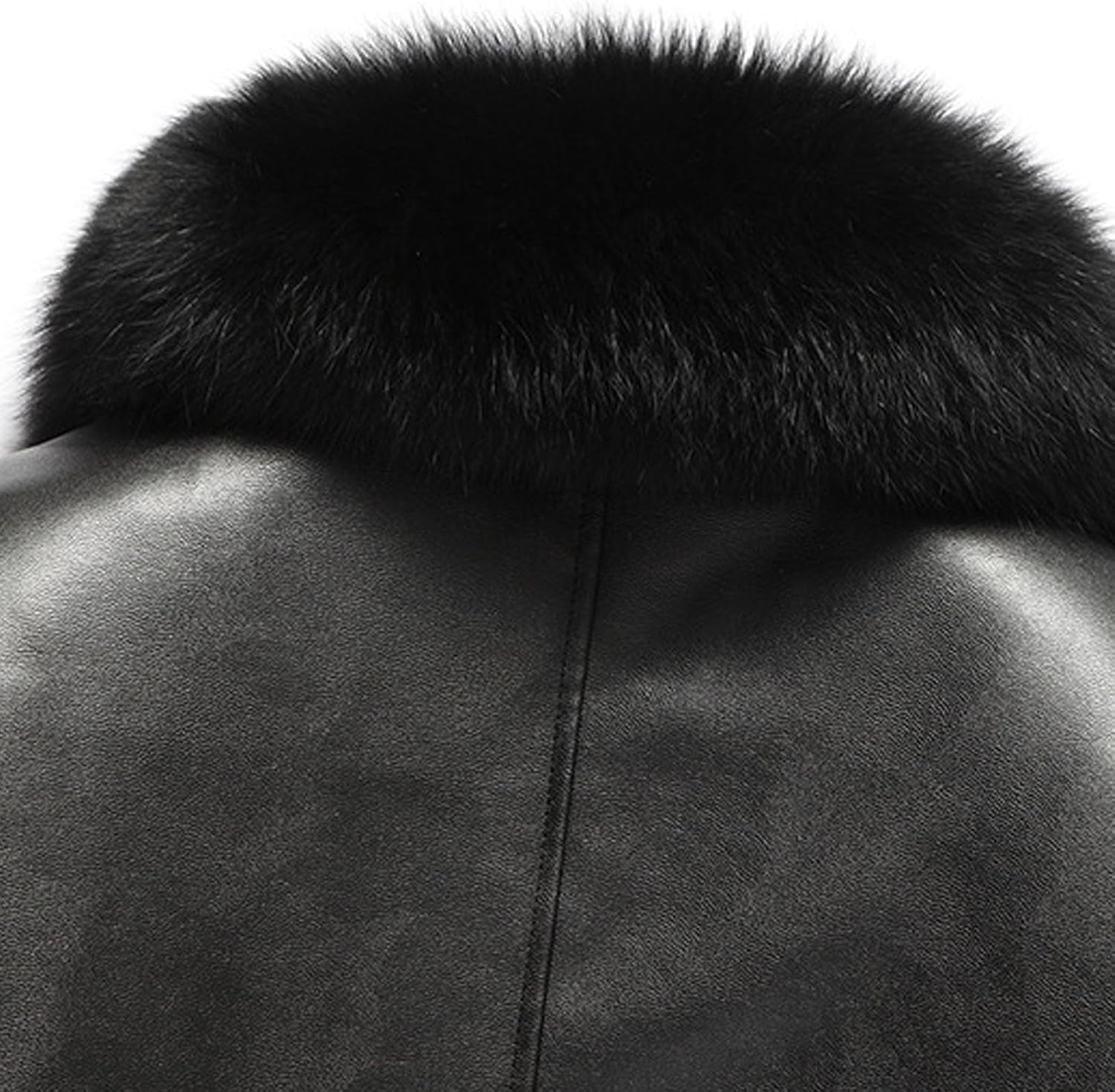 XUNRYAN Men Sherpa Faux-Leather Jacket Winter Warm Coat Aviator Bomber Jackets Motorcycle Zip-Up Slim Fit Biker Coat Outwear