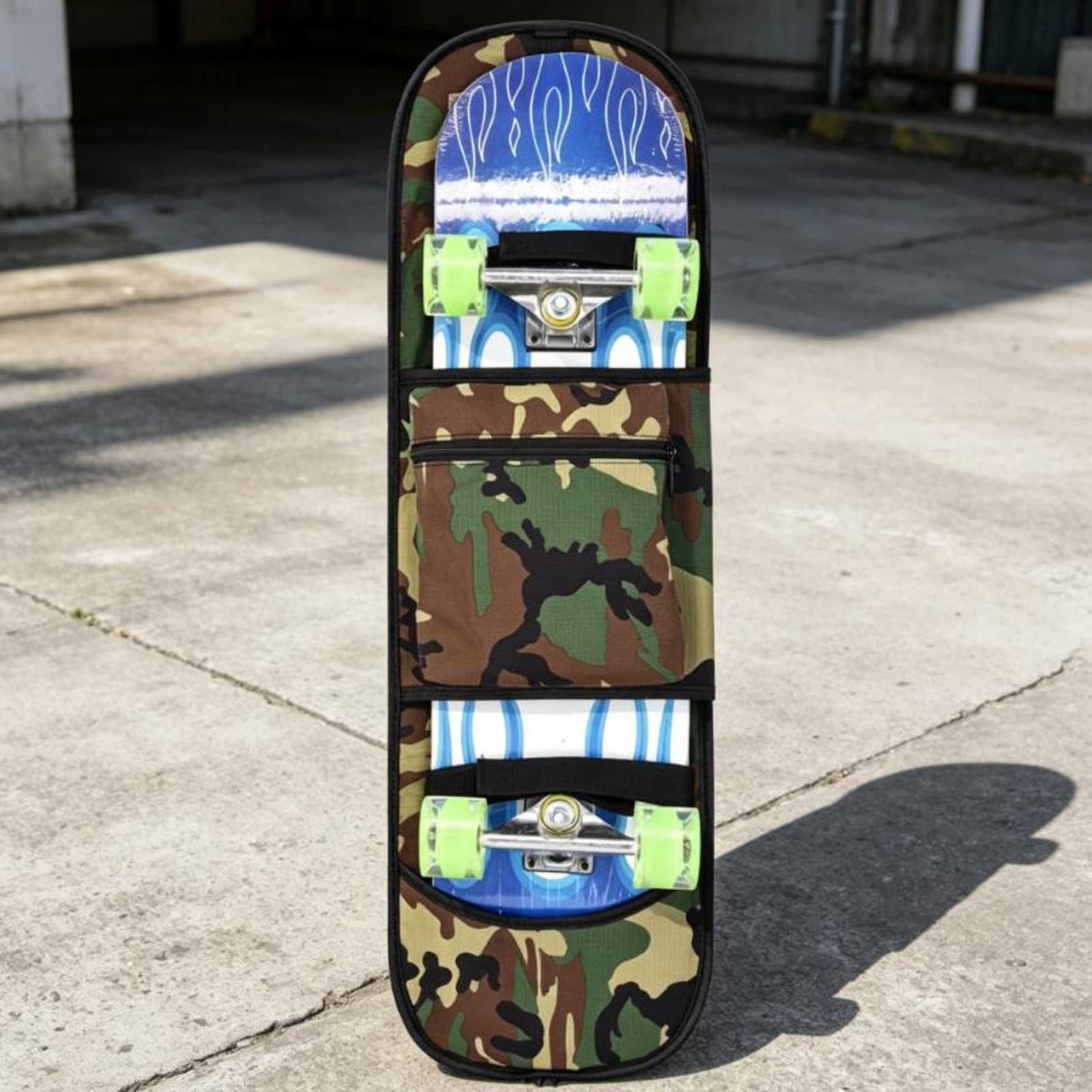 TISHITA Sac à Dos Skateboard Sac Housse Porte-Planche Tissu 900D Résistant et Déperlant Bretelles Rembourrées Sangle Réglable Bande Réfléchissante Pliable