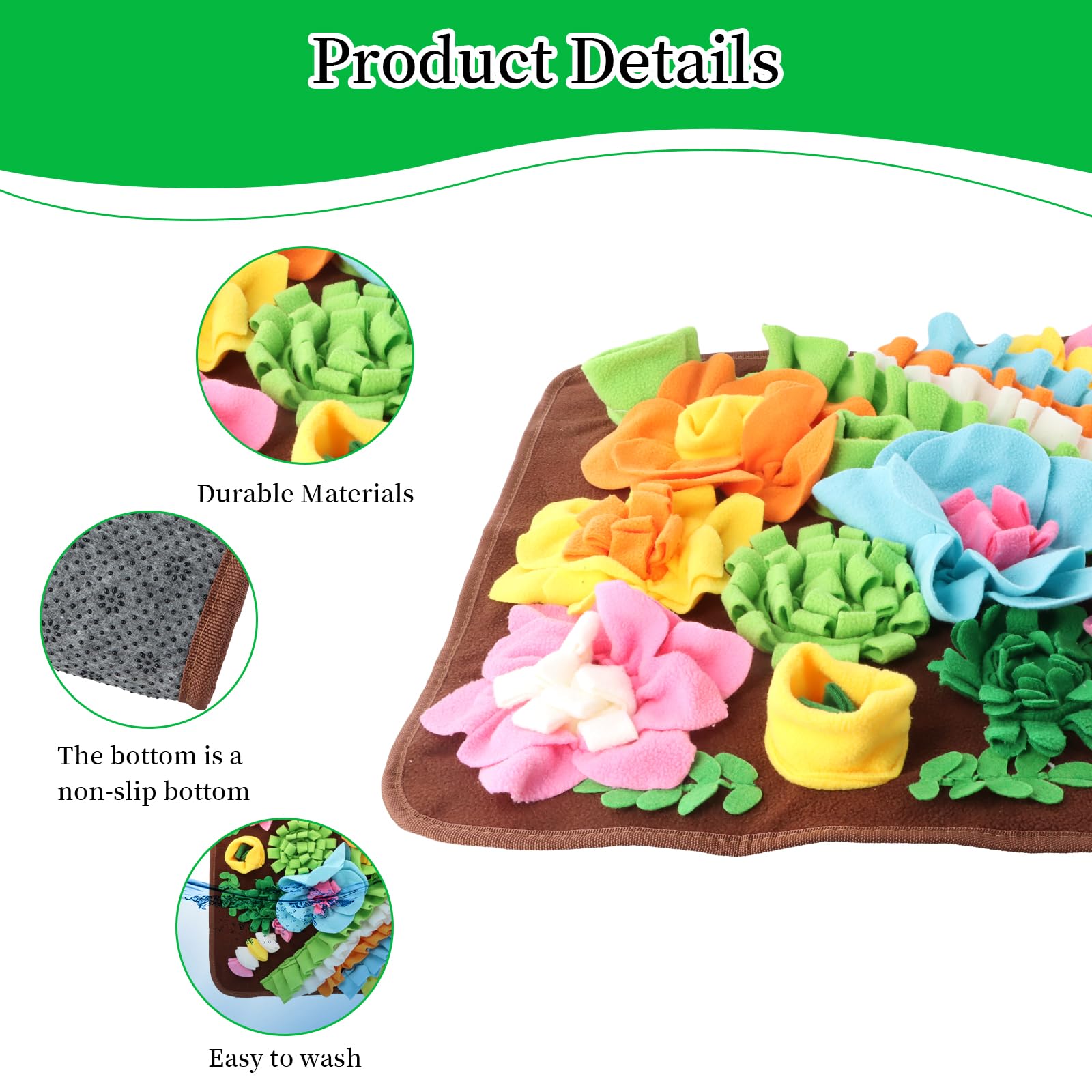 Snuffle Mat for Dogs Durable Dog Snuffle Mat, Interactive Feeding Game, Enrichment Toys for Dogs Dog Stimulation Toys - Image 3