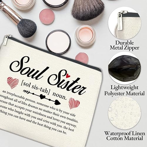 Miniatura 3 de TSUYAWU Regalos para hermana del alma, bolsa de maquillaje, regalos de amistad para hermana del alma, mejores amigos, mejor amiga, mejor amiga,