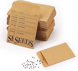 200pcs Seed Envelopes, Reusable Self Sealing Seed Storage Paper Bag Printed with Types Name Template Small Seed Packets for Seeds Saving & Collecting