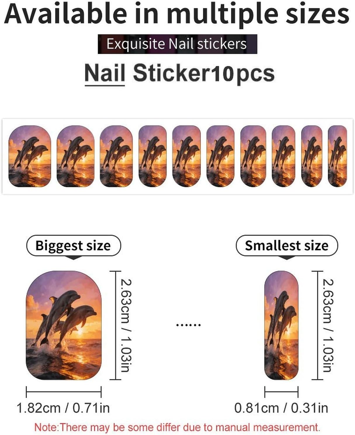 Following The LightSummer Nail Stickers Nail Strips | Nail Art Stickers of 10 sets with decorate fingernails,toenails,artificial nails Full Cover Easy On-Off Non-Damaging