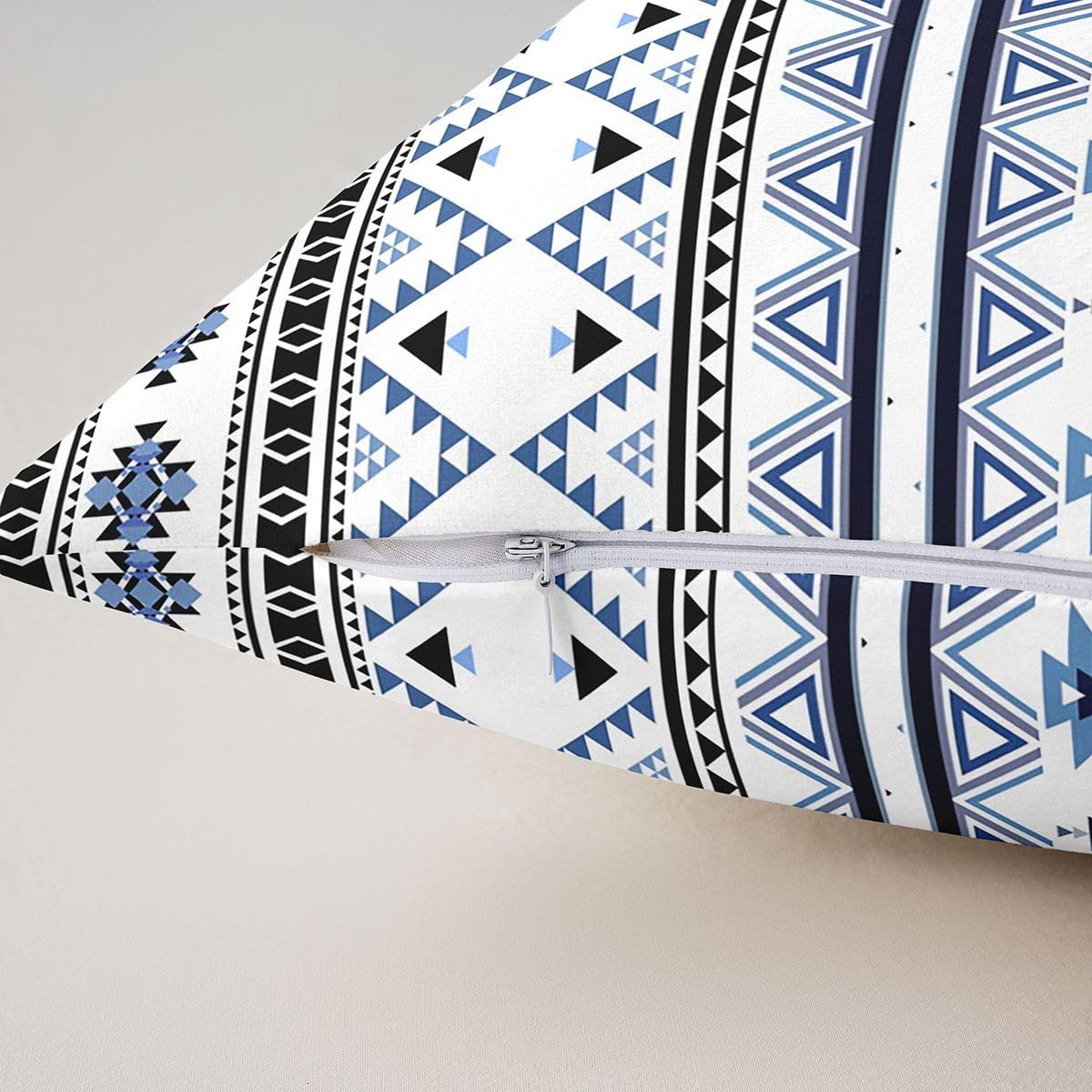 Erosebridal Pack of 4 Bohemian Cushion Covers Set 16x16 Boho Throw Pillow Covers Tribal Arrow Aztec Pillow Covers for Kids Child Exotic Tribe Triangleative Pillow Covers Nordic Mexican Navy Blue