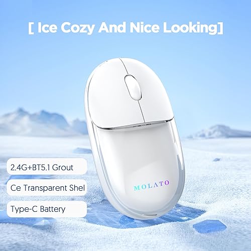Miniatura 7 de Molato Ratón inalámbrico, 2.4 G sin ruido con receptor USB, ratones de computadora portátiles para PC, tableta, portátil, portátil con sistema