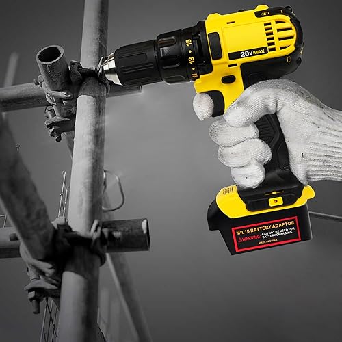 Miniatura 7 de Adaptador de corriente para herramientas Milwaukee M18 a DeWalt de 20 V, convertidor de batería ligero para herramientas eléctricas Dewalt con